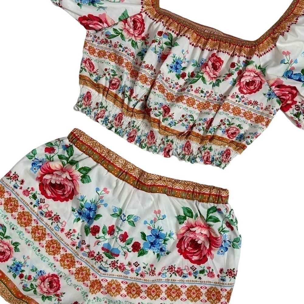 Pink Lily Memorize Floral Print Top and Short Set - Picture 8 of 16